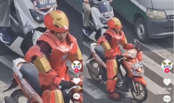 Aksi kocak Iron Man dapat pantun cinta dari Petugas ATCS