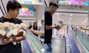 Pria Ini Bagikan Anjing Lucu ke Pengunjung Mall, Ada Yang Mau?