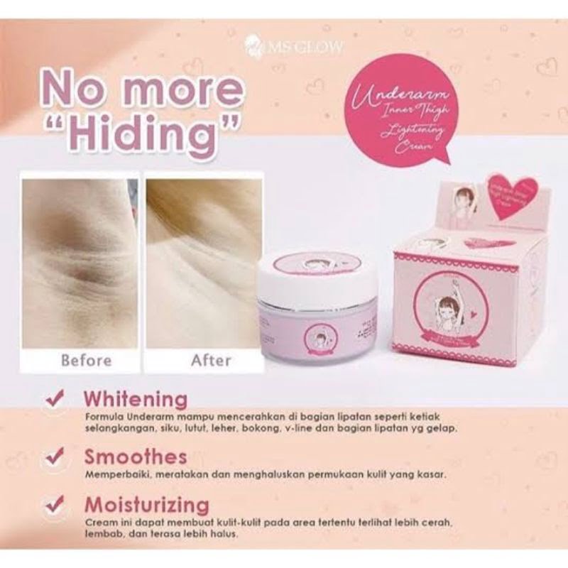 Review MS Glow Underarm Cream Rahasia Kulit Ketiak Cerah dan Sehat