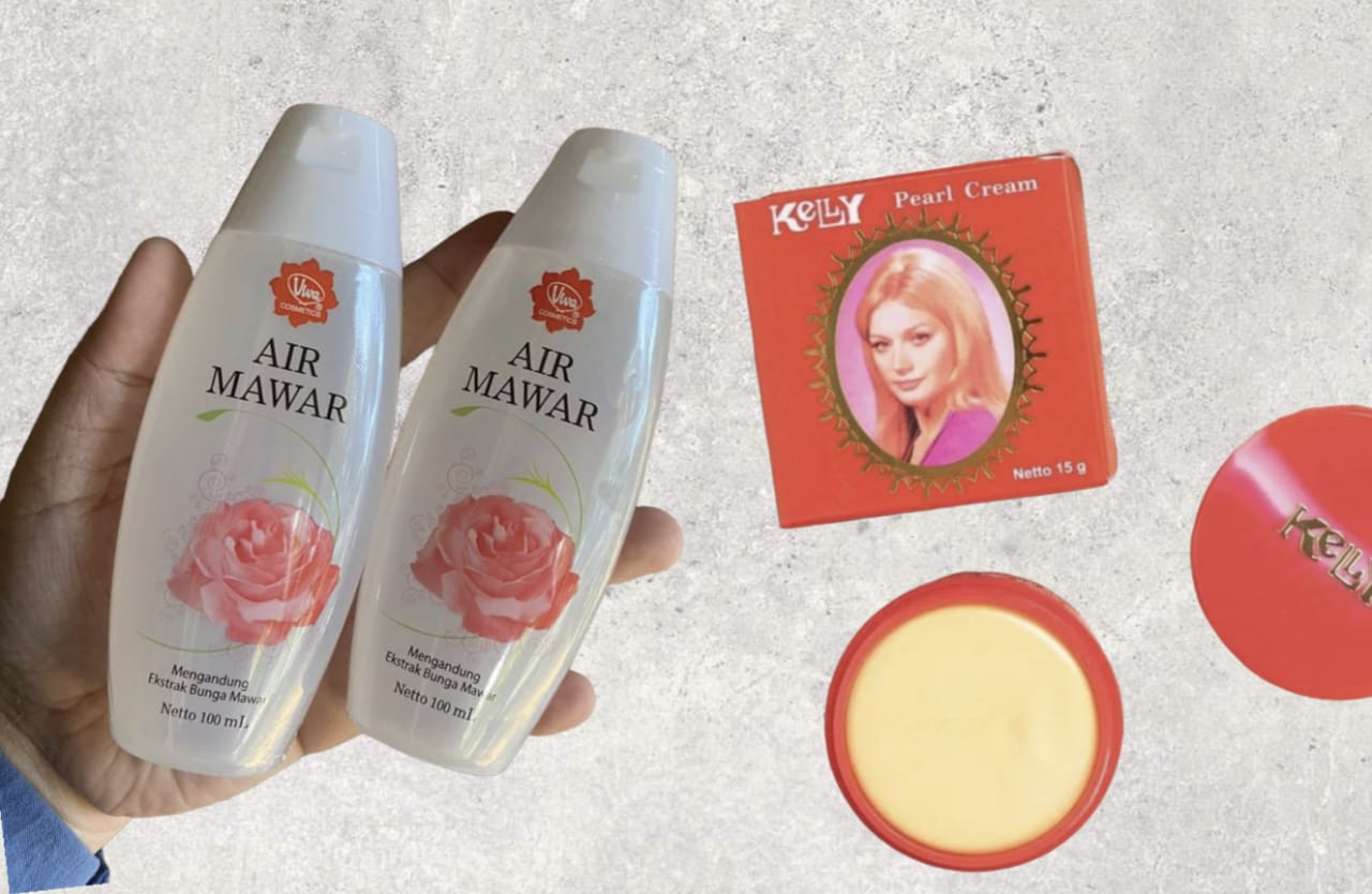 Trik Mencerahkan Wajah dengan Bedak Kelly dan Air Mawar Viva, Kulit Bersih Tanpa Flek Hitam
