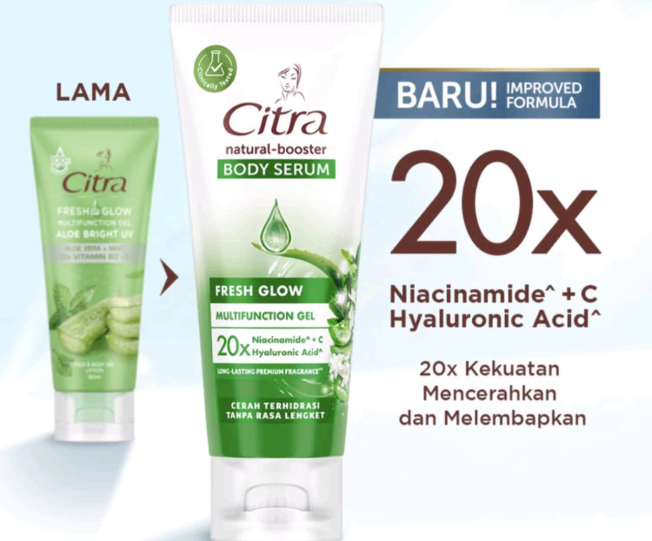 Cara Pakai Citra Fresh Glow Multifunction Gel Aloe Bright UV
