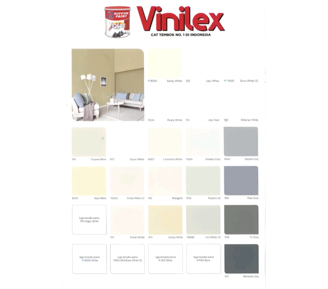 Warna Cat Vinilex Light Cream