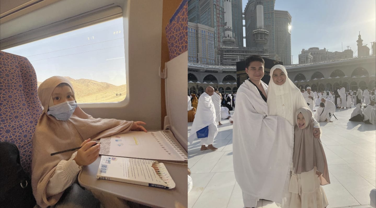 Potret Bridgia Turut Umrah dengan Acha Septiasa